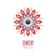 Elegant gemstones vector jewelry decoration.