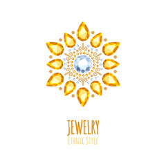 Elegant gemstones vector jewelry decoration.