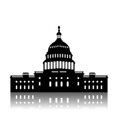 Washington Capitol building skyline silhouette vector