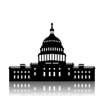Washington Capitol building skyline silhouette vector
