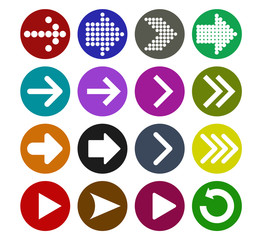 Arrow sign icon set