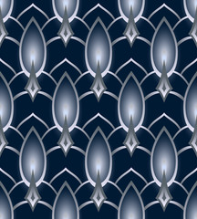 Seamless Vector Abstract Silver Candle Pattern