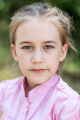 Closeup portrait of cute toddler girl