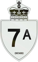 Canadian highway shield of Ontario highway number 7A