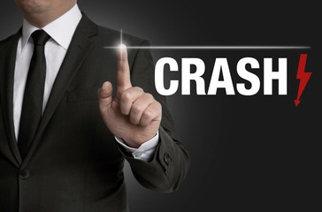 crash touchscreen is operated by businessman