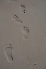 Footprint in the sand - Stock image