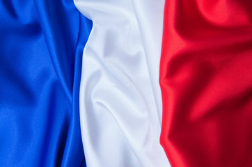 Flag of France on satin texture