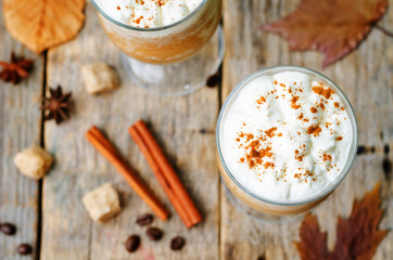 pumpkin spice frappuccino with whipped cream