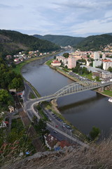 Fototapeta na wymiar River Labe in Decin, Czech Republic