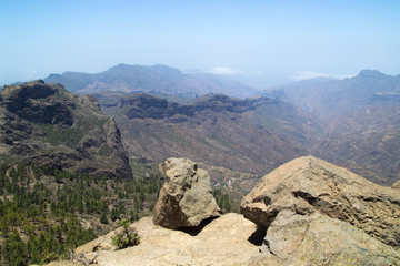Fototapeta na wymiar Inland Central Gran Canaria, view south from Roque Nublo