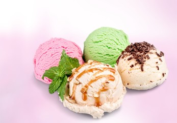 Ice Cream, Gelato, Sweet Sauce.