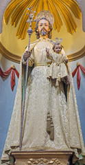 CORDOBA, SPAIN - MAY 26, 2015: St. Joseph traditional vested statue in Church Eremita de Nuestra...