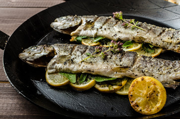 Grilled trout with roasted potatoes