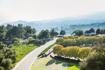 Fototapeta na wymiar Beautiful summer mountain road. Los Angeles landscape