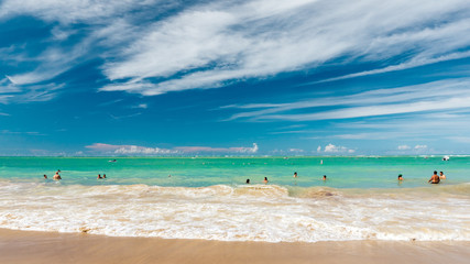 Ocean beach with people