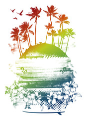 Naklejka premium colorful summer scene
