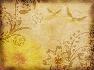 Old paper with floral pattern
