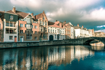 Bruges canal Spiegelrei, Belgium