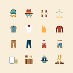 vector web flat icons set - man clothing store collection 