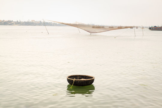 Fototapeta Boat on river in Vietnam