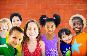 Diversity Children Friendship Innocence Smiling Concept