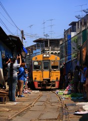 The famous railway markets at Maeklong