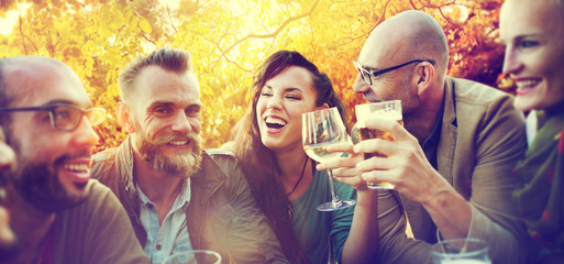 Diverse People Friends Hanging Out Concept