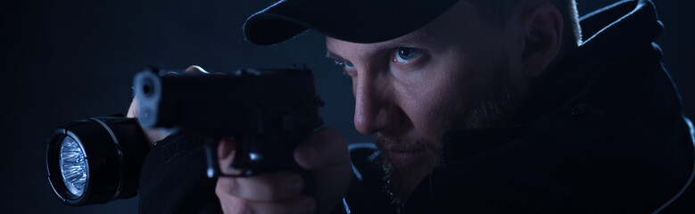 Serious police officer