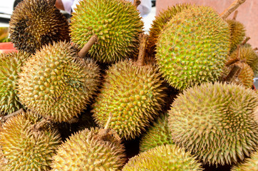 Durian fruit.
Durian fruit on a street market in Yangon, Myanmar