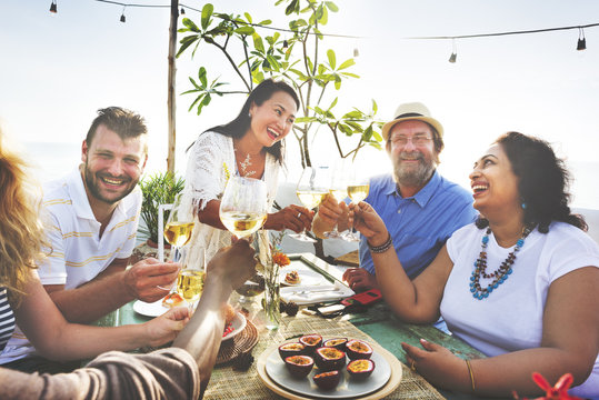 Diverse People Hanging Out Drinking Concept