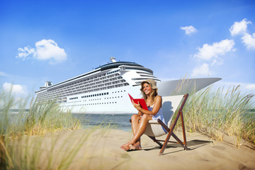 Honeymoon Couple Summer Beach Dating Concept