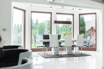 Dining room for big family