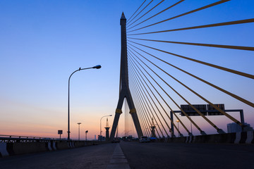 Rama 8 Bridge with sunrise,Bangkok,Thailand