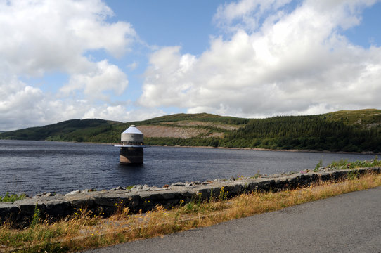 Llyn Celyn Reservoir near Bala in Gwynedd.
