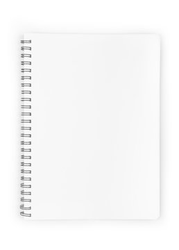 blank realistic spiral notepad notebook isolated on white