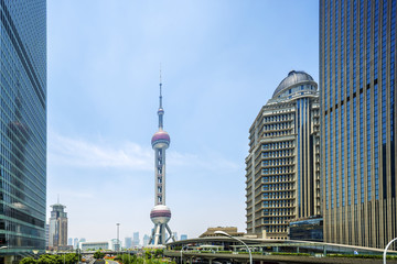 Fototapeta premium modern buildings and landmark in shanghai
