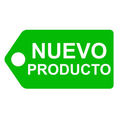 Icono etiqueta texto NUEVO PRODUCTO verde
