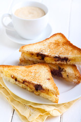 Banana and chocolate grilled sandwiches