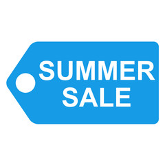 Icono etiqueta texto SUMMER SALE azul