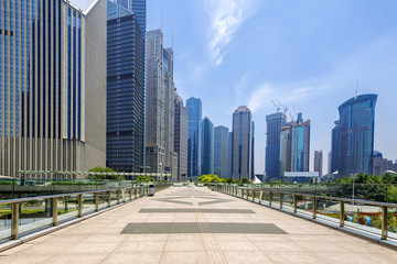 Modern buildings and urban road in city