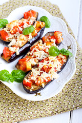 Aubergine and tomato melts