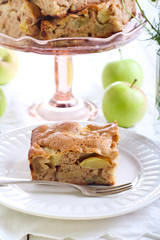 Slice of chunky apple cake