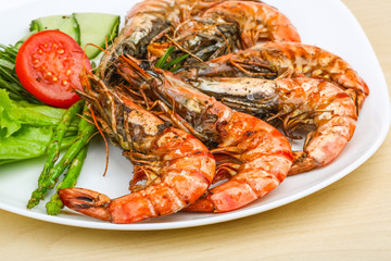 Grilled prawns