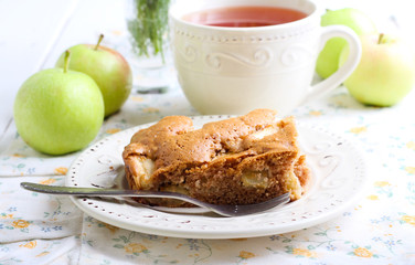 Slice of apple cake