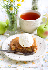 Slice of apple cake