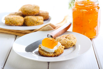 Carrot and rosemary scones