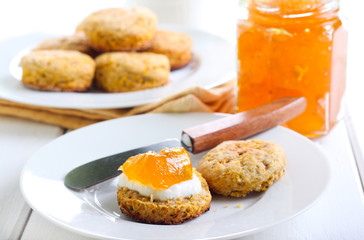 Carrot and rosemary scones