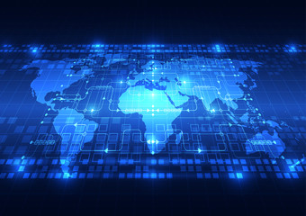 abstract vector digital global network technology background