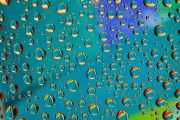 Water drops on colored background