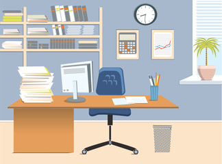 Interior office room.Vector illustration